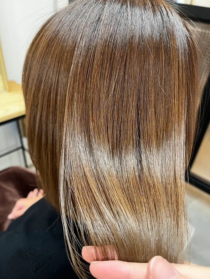 内山恵理スタイリスト プレミアムトリートメント施術例 艶髪仕上げ